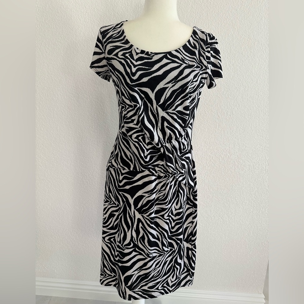 Zebra Print Short Sleeve Dress